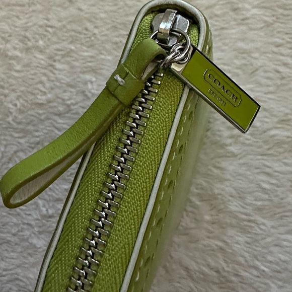 Coach Zip Around Perforated Leather Clutch Wallet - Picture 10 of 10